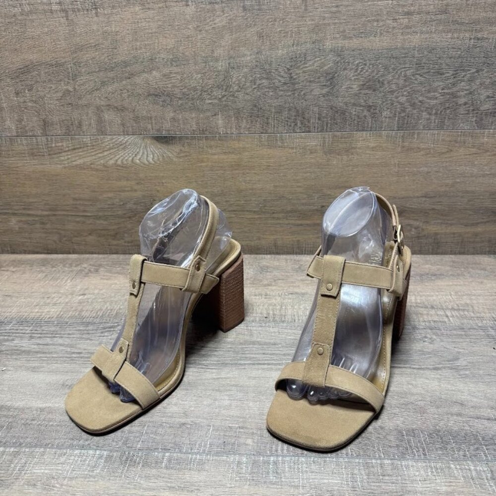 Vince Camuto Clarissa Tortilla True Suede Open Toe Sandal Women's Size 9
